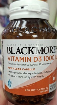 澳洲blackmores澳佳寶維生素D3成人維他命1000IU促鈣吸收200粒