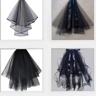 Black Wedding Veil Bride Costume Veil Funeral Veil Black Veil and Gloves Fancy Dress for Cosplay Par