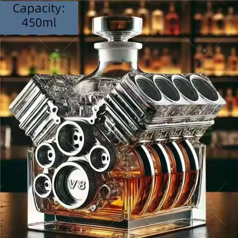 Whiskey Bottle Alcohol Decanter V8 Engines Shape Wine Decoration Bar Gadgets for Tequila Bourbon Bra