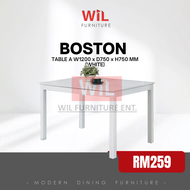 【READY STOCK】WIL FURNITURE ENT: Boston Dining Table A White Color Meja Makan Murah Meja Makan Dining