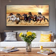 ม้า Galloping ภายใต้ฉากพระอาทิตย์ตกที่ทันสมัยม้าสัตว์โปสเตอร์พิมพ์ผ้าใบ Painting1Panel ผนังรูปภาพศิลปะห้องนอนภาพตกแต่งบ้านพิธี