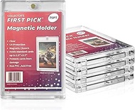 75PT (5 Pack) Premium One Touch Magnetic Card Holder UV Protection - Ultra Clear - PVC Free - Tradin