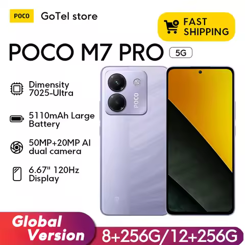 POCO M7 Pro 5G Global Version 6.67" Dimensity 7025-Ultra 120Hz FHD+ Eye-care AMOLED Display 50MP cam