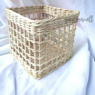 Large rattan basket, storage box, drawer holder, multi-purpose goods container, 25x25x25 cm