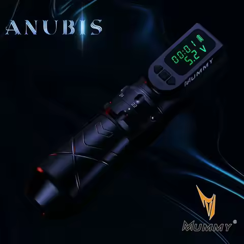 Mummy Anubis Wireless Tattoo Machine Adjustable Stroke Length 2.2-4.2mm Replaceable Battery Tattoo P