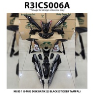 Cover Set Rapido KRISS 110 MR3 DISK Batik (2) Sticker Tampal Black Accessories Motor Kriss110 MR3 Kr