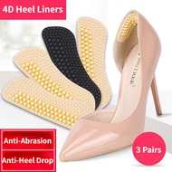 3 Pairs Set Adjustable Heel Liners Anti-abrasion Feet High Heel Foot Protector/Insole Heel Patch Anti-heel Pad High Heels Adjust Shoe Size Silicone 4d Heel Sticker