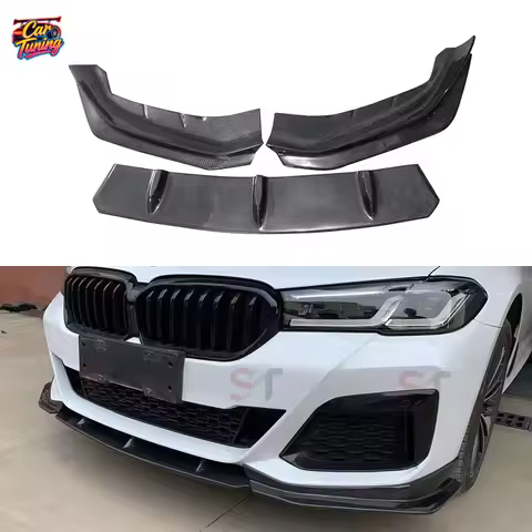 Suitable for BMW 5 Series G30 G38 carbon fiber front lip FD model three-section front splitter chin 