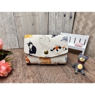 Meow Life Notes Xiaorihe Three-Layer Bag Clutch Coin Purse Lightweight Storage