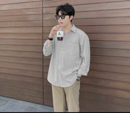 Áo sơ mi nam đũi cổ đức form rộng rãi dài tay PN Store1993