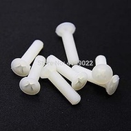 JWJY 50pcs M3*6/8/10/12/15/18/20 White Nylon Flat Cross Recessed Head Screws Plastic Phillips Screw bolt (Length : 20mm, Size : M3)