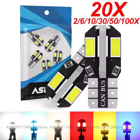 2/6/10/20/30/40/50/100pcs W5W T10 LED Bulbs Canbus 8SMD 12V LED Car Interior Map Dome Lights Parking