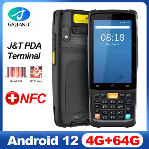 J&T App Barcode PDA Andorid 12 4G 64G Rugged Terminal Data Collector with 2D Barcode Scanner NFC Wif