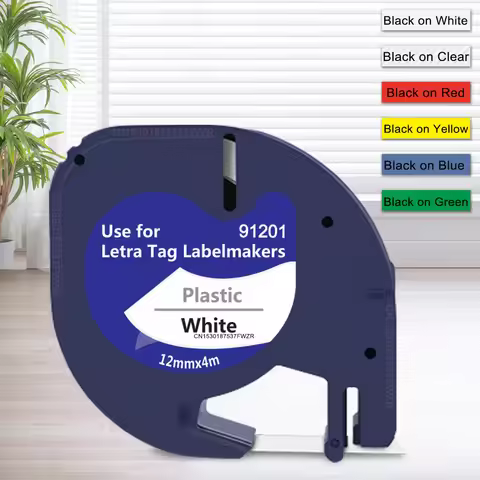 Compatible Dymo Letratag 12mm Tape 91201 91200 12267 91202 91203 91204 91205 Printer Ribbon for DYMO
