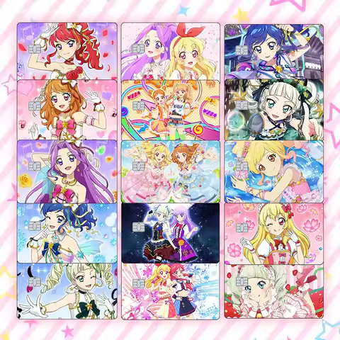 Anime Aikatsu Credit Card Skin Sticker Cute Girl IdolMatte Stickers for VISA Cards and Other IC Magn