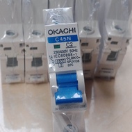 MCB 2A SINGLE POLE MODEL C45N OKACHI