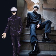 【Free Eye Mask】Anime Jujutsu Kaisen Gojo Satoru Cosplay Costume Wig Men School Uniform Suit Outfit s