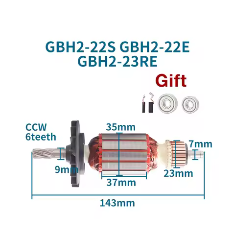 AC220-240V Armature for Bosch GBH 2-22 GBH 2-23 GBH2-23 GBH2-22S 2-22E GBH2-23RE Hammer Rotor Anchor