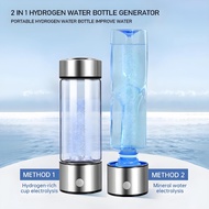 Upgraded 2 IN 1 420ML Hydrogens Rich Water Cup Electric Negative Ion Generator Rechargeable Portable