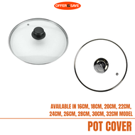 Tempered Glass Lid Cover/ Wok Cover/ Pans Cover Pot Cover Replacement