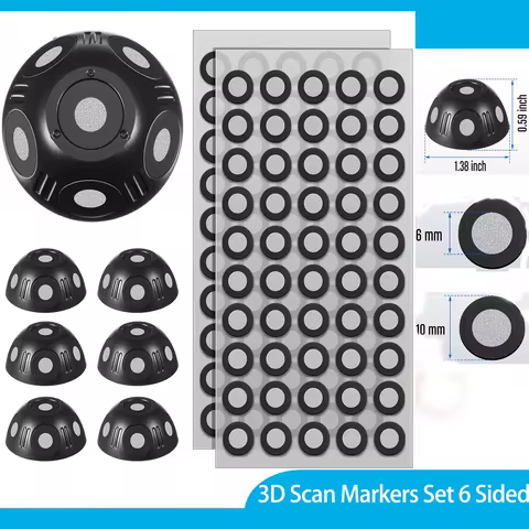 3D Printer 3D Scan Markers Set 6 Sided 6.0 mm 3D Scan Markers Dot Stickers Scanning Spray Scanner Tu