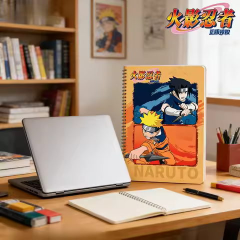 Naruto notebook cartoon pattern animation peripheral student Sasuke suture high-value Kawaii diary r