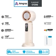 Amgras MetaHeld Fan Max Handheld Fan Cooling Ultra-High Speed ​​Turbine Fan 100-speed Adjustment wit