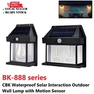 CBK Waterproof Solar Interaction Outdoor Wall Lamp with Motion Sensor Garden Light Sensor Light - BK