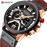 Jam Tangan Lelaki CURREN Auto Date Chronograph Waterproof Men Watch Fashion Sports Leather Watches 8