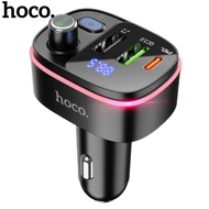 Hoco ชุดคิต100% E62 Bluetooth5.0สำหรับรถยนต์เครื่องส่งสัญญาณ FM แฮนด์ฟรี MP3เครื่องเล่นเพลงมี USB 2ช