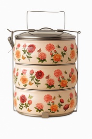 Designer Tiffin Carrier | 16cm | High Quality Variant | 3-Tier | Stainless Steel Food Container / Ma