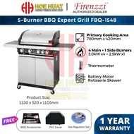 Firenzzi FBQ-1548 RIO5 (4 Burner + 1 Side Burner) Outdoor BBQ Gas Grill Gas Stove Pemanggang Dapur Gas