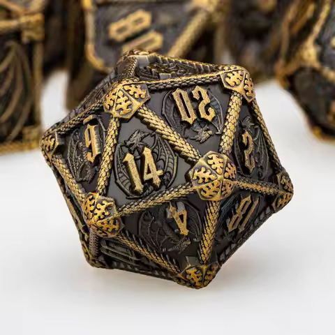 DND Dice Metal Dragon Dice Set Dungeon and Dragon D&D Polyhedral Dice RPG D and D Role Playing Games