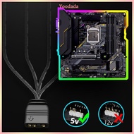 Yoo 5V ARGB 3-pin LED Sync Cable 1 to 4 Splitter for ARGB Series Hub Cord 33cm 13in