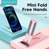 【50% OFF Voucher】KUULAA Universal Phone Stand Adjustable Phone Holder for Realme iPhone Xiaomi Huawei Samsung Foldable Phone Mount Holder Stand for Cellphone Desktop Holder for Poco x3 pro