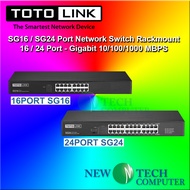 TOTOLINK SG24 24-Port / SG16 16-Port Network Switch Rackmount 16 / 24 Port - Gigabit 10/100/1000MBPS