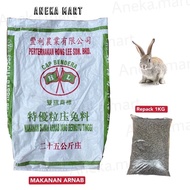 (Premium)1Kg Rabbit Food Makanan Arnab | Bijian Arnab Cap Bendera Quality Rabbit Food Pellets[Repack] 优良兔料