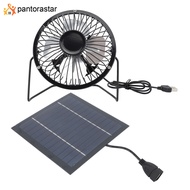 [pantorastar] 5W Solar Panel Powered Fan For Outdoor Cooling USB Solar Fan Kit For Greenhouse Chicken Coop Dog House