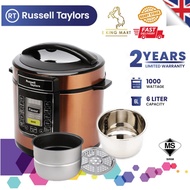 Russell Taylors Dual Pot Pressure Cooker Stainless Steel Pot PC-60 Rice Cooker 6 Litre 6L Steam Stew Bake Porridge