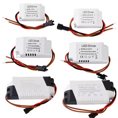 LED Constant Current Driver 85-265V 1-3W 4-5W 4-7W 8-12W 18-24W Power Supply Output 300mA External D