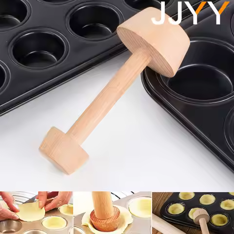 Wooden Egg Tart Mold Pie Mold Wood Color Double Head Egg Tart Cake Bottom Mold Wood Color Egg Tart M