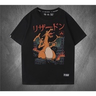 【HOT】 New Pokemon Costume Kawaii Gengar Snorlax Blastoise Charizard Short Sleeve T-Shirt Cute Cartoo