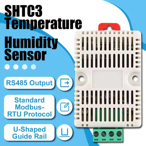 SHTC3 Temperature Humidity Sensor 35MM DIN Tracks Modbus Protocol Industrial Sensors Monitor Transmi