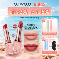 O.TWO.O 2Pcs Haute Hydrating Satin Lipstick 75% high Concentration Essence Covers Lip Lines Long las