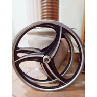 Rim 3 batang sabit (hitam) 20inch Rim basikal BMX/lajak/biasa
