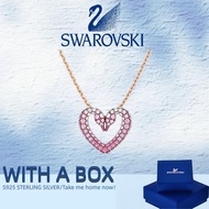Swarovski Swan Jewelry UNA Swan Jewelry Necklace Female Swan Jewelry Sterling Silver Necklace Pink S