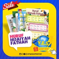 Poster Banner Belajar Alif Ba Ta Jawi Huruf Hijaiyah Arabic Alphabet Number For Kids Early Education Kid Poster | SET KE