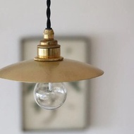 鎚目模様のシェードランプ E26お皿型 真鍮180mm