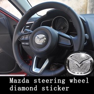 Car steering wheel logo diamond decoration stickers Car Accessories for Mazda 2 3 Axela Atenza CX3 CX4 CX5 CX7 CX9