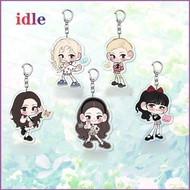 YT3 I-DLE Acrylic Keychain Cartoon MIYEON MINNIE Soyeon Pendant Durable Charm For Backpack & Keys